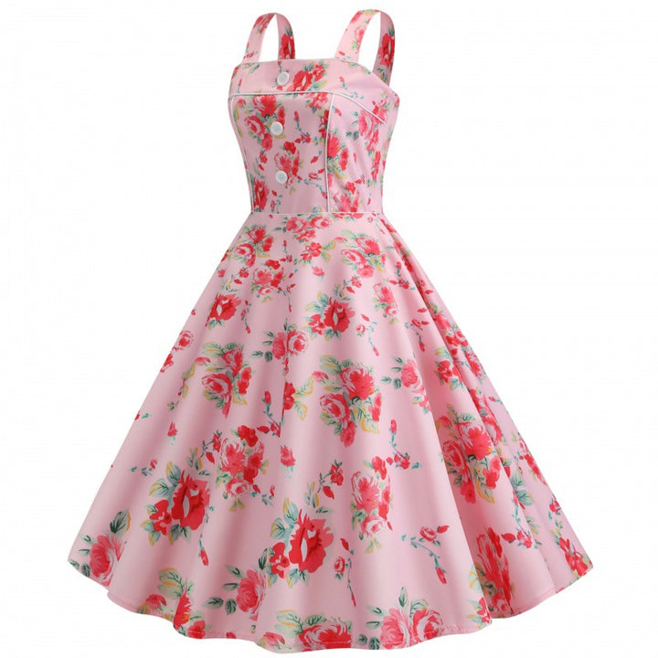 Robe évasée pour femmes avec mélange de motifs floraux et tablier élégant Chic & Stil