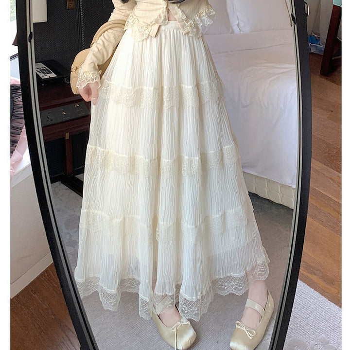 Jupe maxi femme avec bordure en dentelle ludique Chic & Stil