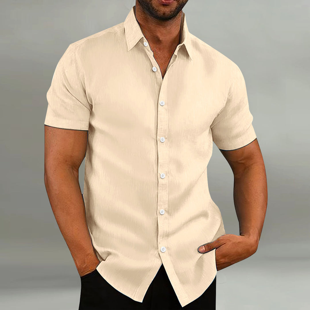 Short sleeve leisure shirt for men with button placket Lune London