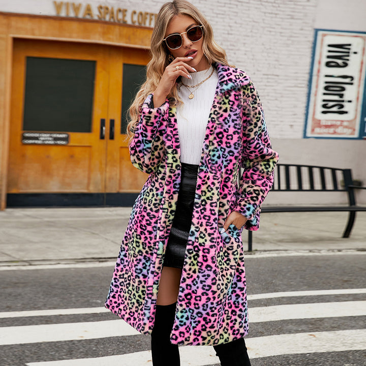 Women Luxury Leopard Fur Coat Lune London