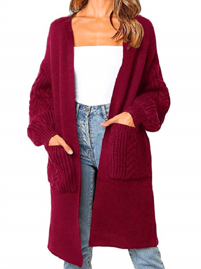 Ladies Large knitted cardigan with deep pockets and loose fit Lune London