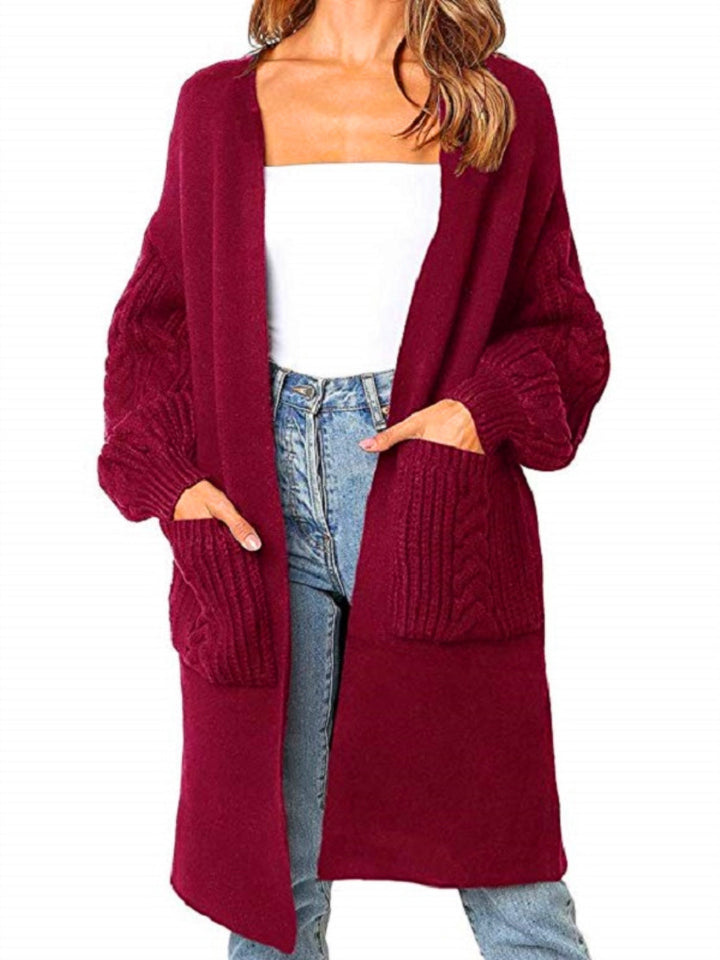 Ladies Large knitted cardigan with deep pockets and loose fit Lune London