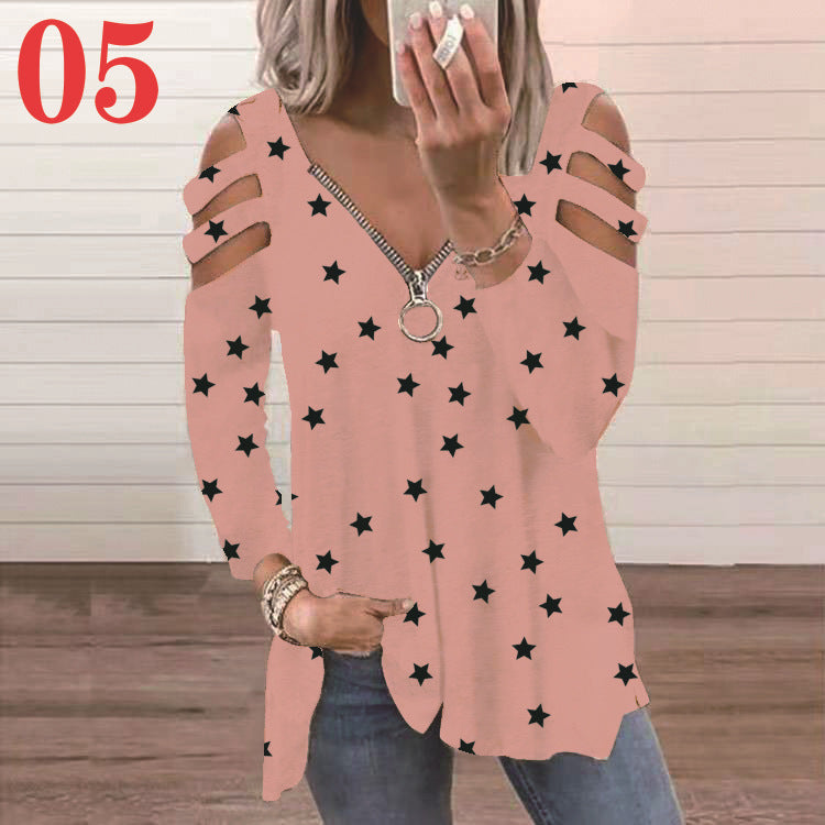 Women's blouse with a floral cutout design and a casual V neck Lune London