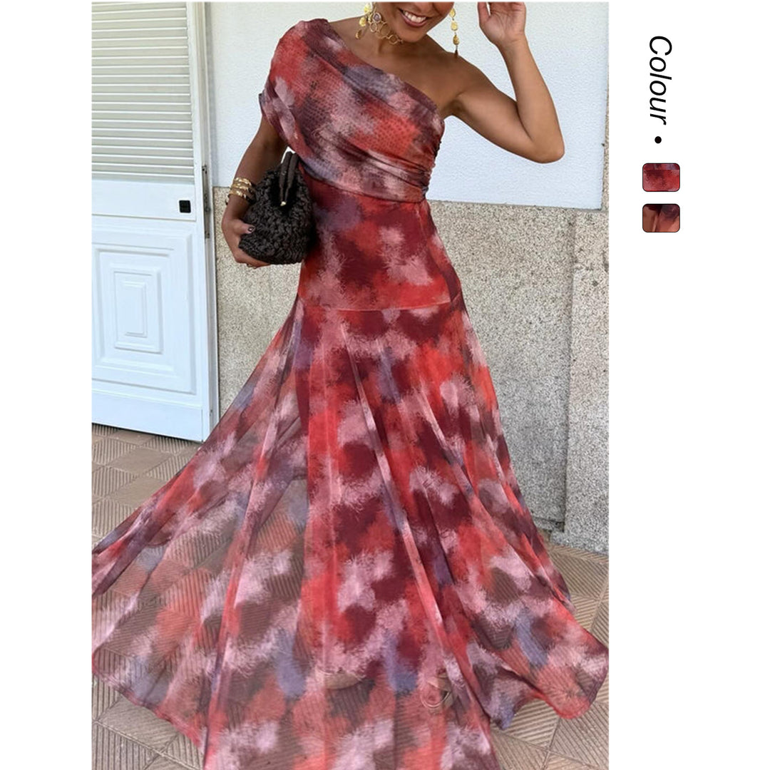 Women's wrap dress with a trendy color pattern and elastic waist insert Lune London