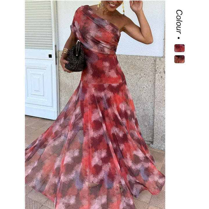 Women's wrap dress with a trendy color pattern and elastic waist insert Lune London