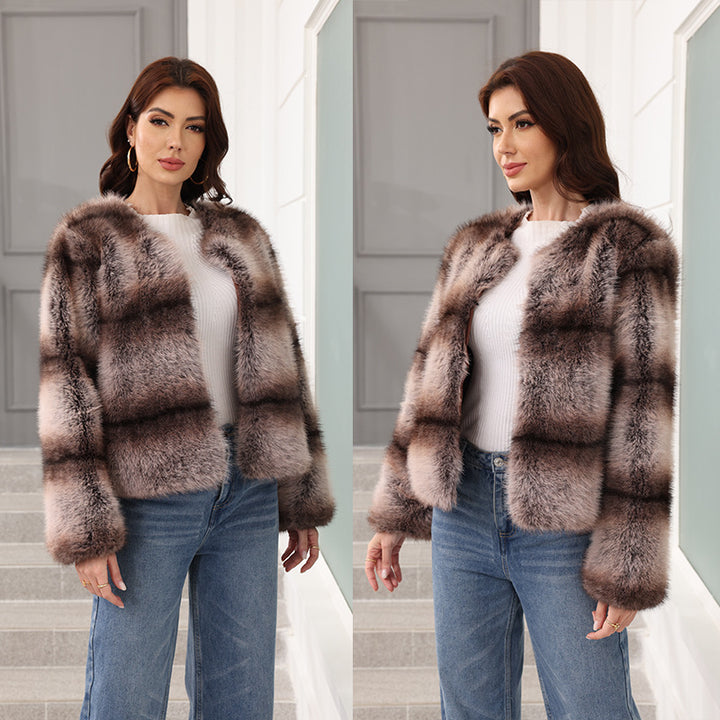 Women Elegant and Warm Faux Fur Jacket Lune London