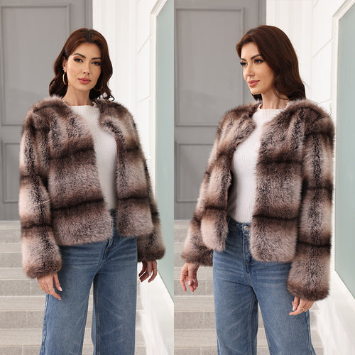 Women Elegant and Warm Faux Fur Jacket Lune London