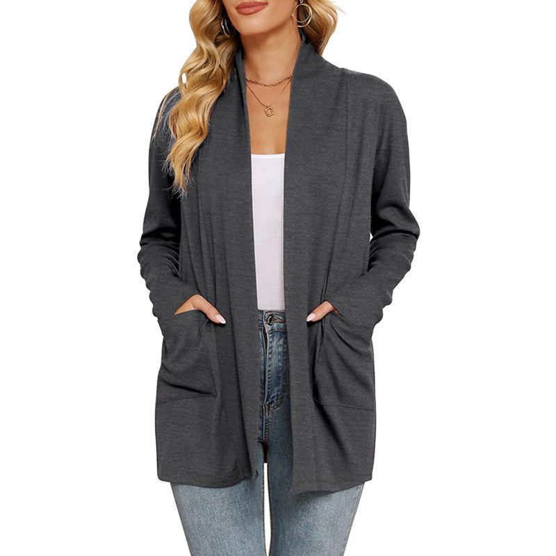 Lune London long casual cardigan for women with pockets