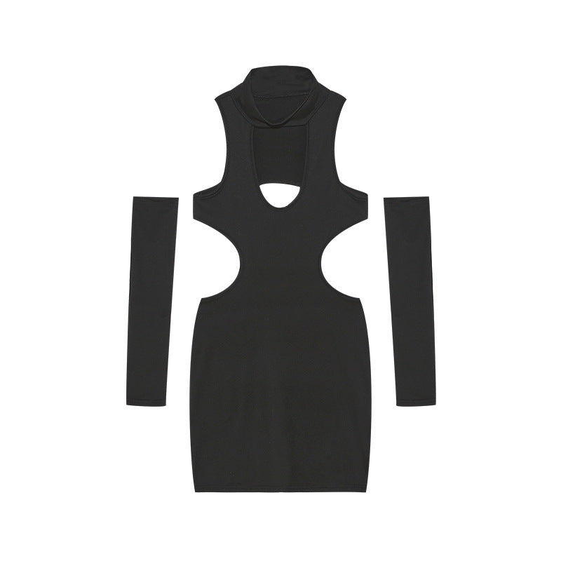 Mini dress with cutout for women with matching sleeves Lune London