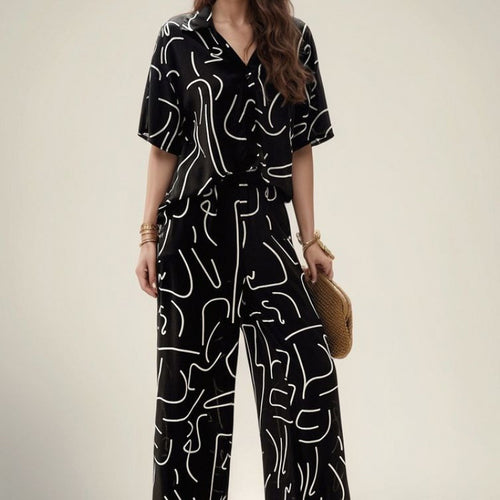 Lune London abstract pattern loungewear set for women