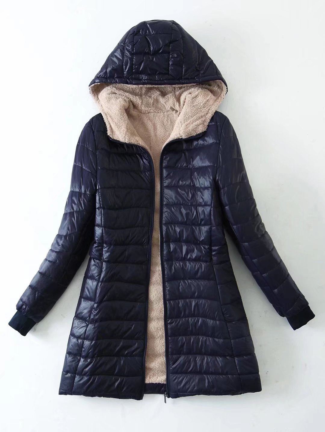 Ladies winter coat lined with high collar and warm lining Lune London