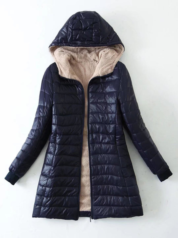 Ladies winter coat lined with high collar and warm lining Lune London