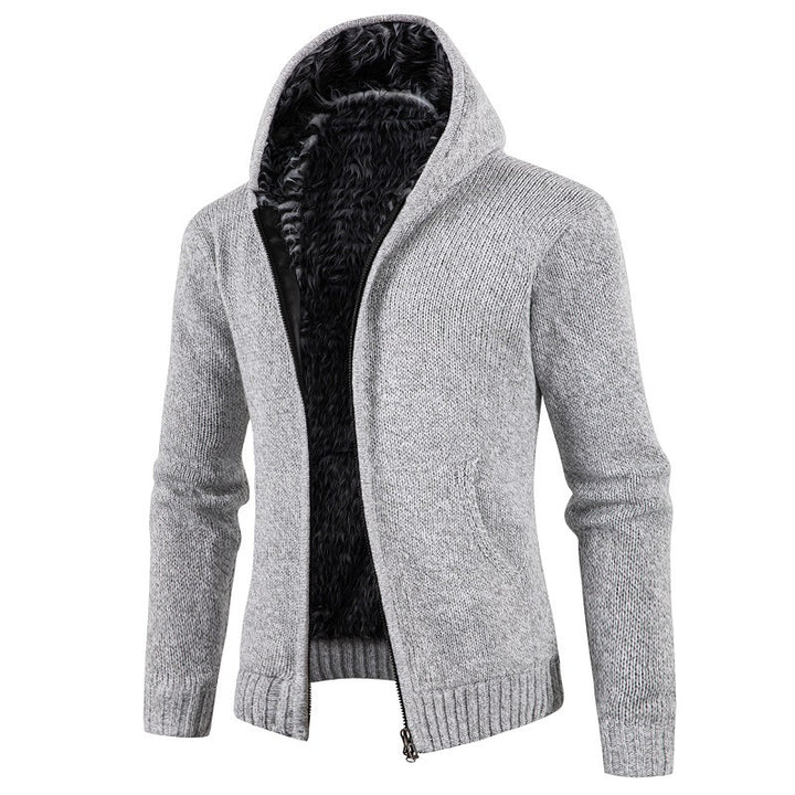 Men's cozy cardigan with high collar and practical pockets Lune London