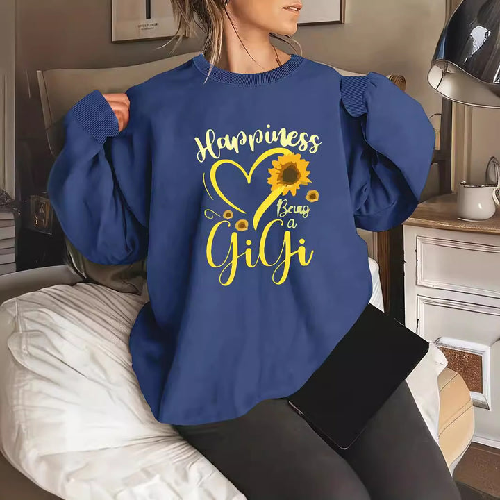 Sweatshirt pour femme avec des manches volumineuses et un motif joyeux Chic & Stil