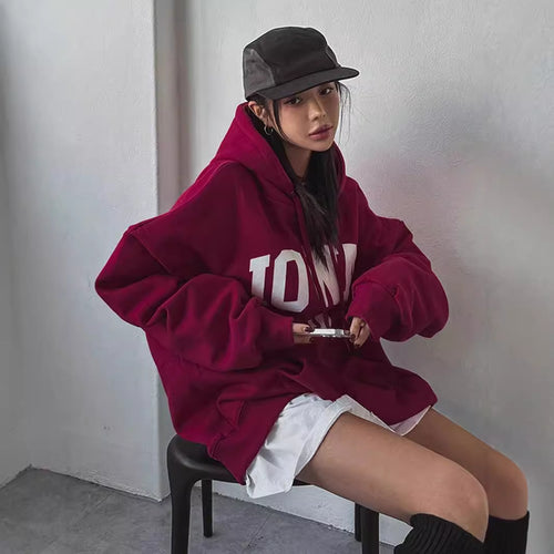 Oversized hoodie for women with practical kangaroo pocket design Lune London
