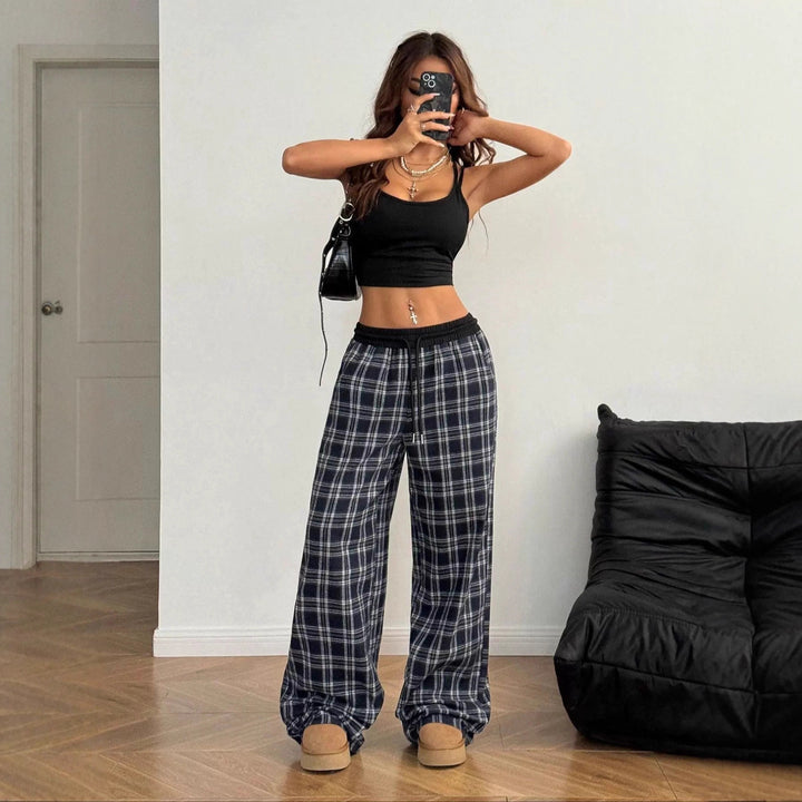 Lune London women's casual checkered pants