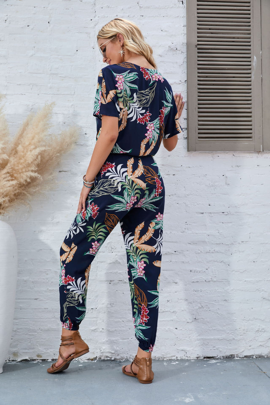 Ladies Floral Print Relaxed Chic Overall