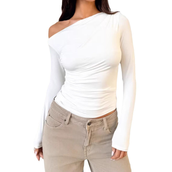 Women's Asymmetrical Long Sleeve Shirt with Elegant Cut and Figure-Flattering Design Lune London