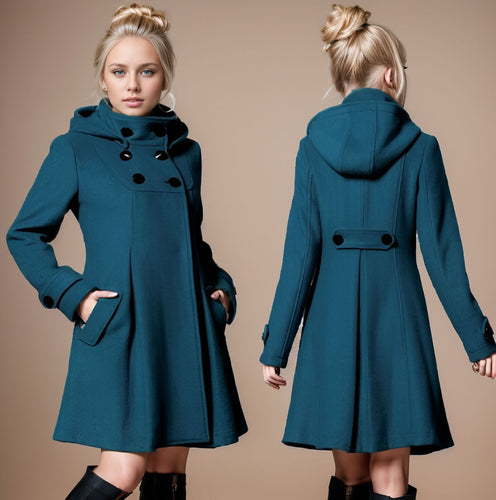 Elegant coat for women with high collar and functional pockets Lune London