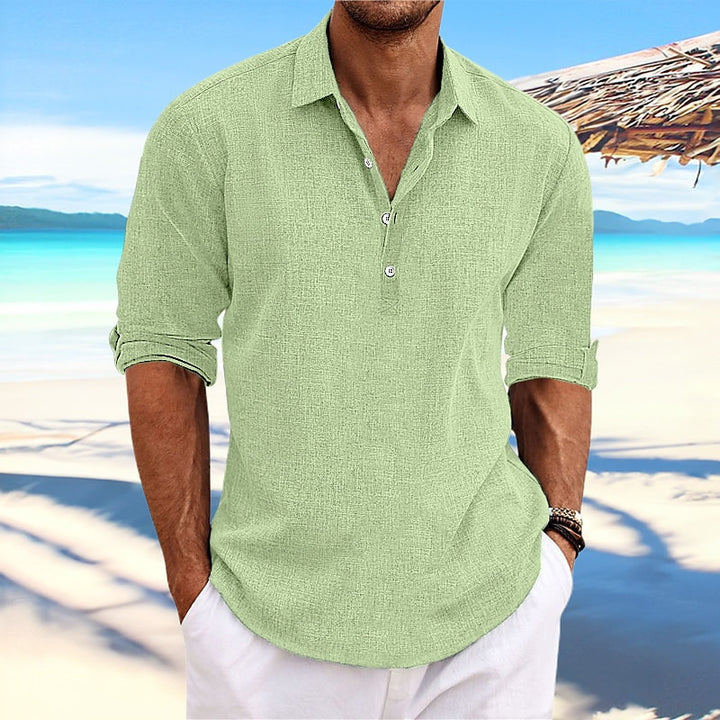 Light linen shirt for men with three-quarter sleeves Chic und Stil