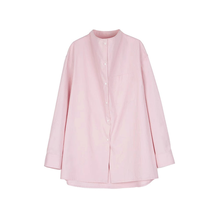 Chemise à manches longues pour femme avec patte de boutonnage minimaliste et poche poitrine Chic & Stil