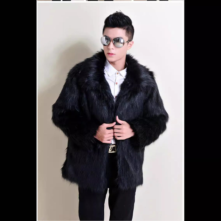 Men's faux fur jacket with classic collar Lune London
