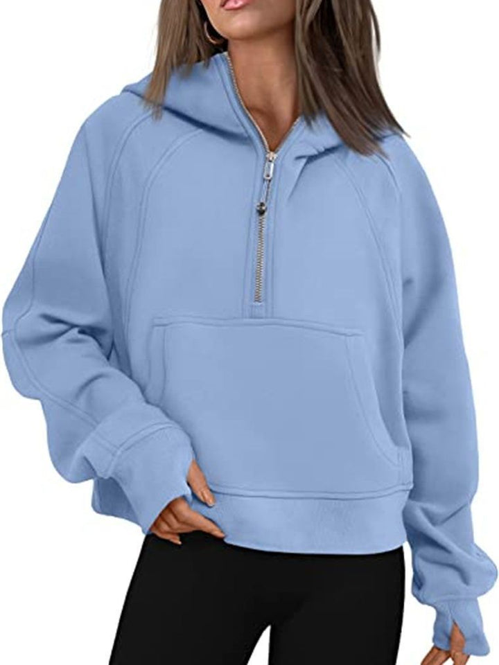 Ladies Oversized Hoodie with practical kangaroo pocket and zipper Lune London