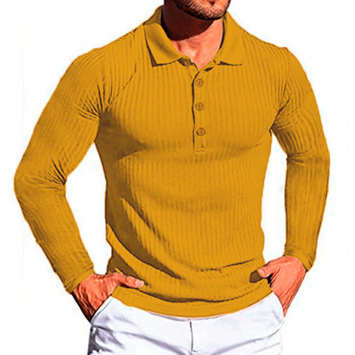 Lune London textured long-sleeve polo shirt for men