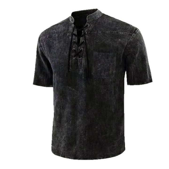 Short sleeve shirt for men with a modern lace design and a chest pocket Lune London