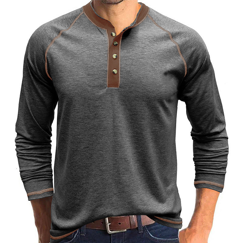 Men's long sleeve shirt with button placket and contrasting details Lune London