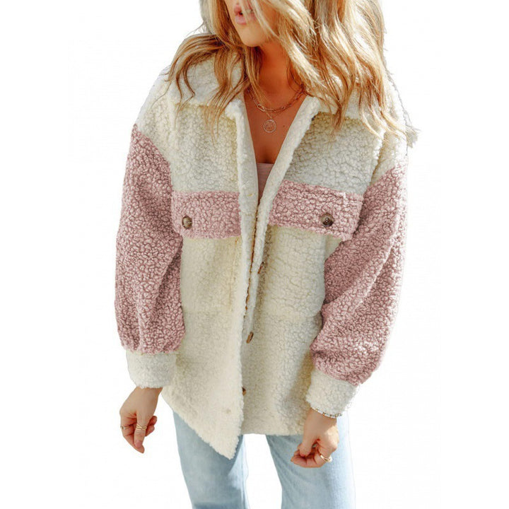 Ladies Cozy Teddy Jacket with Contrasting Sleeves Lune London