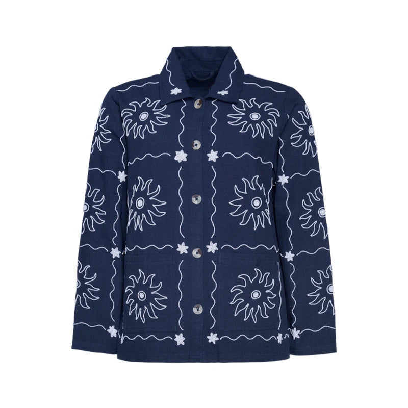 Bomber jacket for women with floral print and button closure Lune London