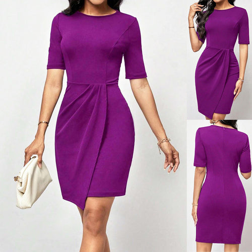 Elegant draped bodycon dress for ladies Lune London