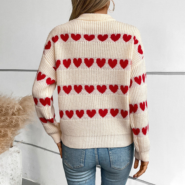 Comfortable women's sweater with heart pattern Lune London