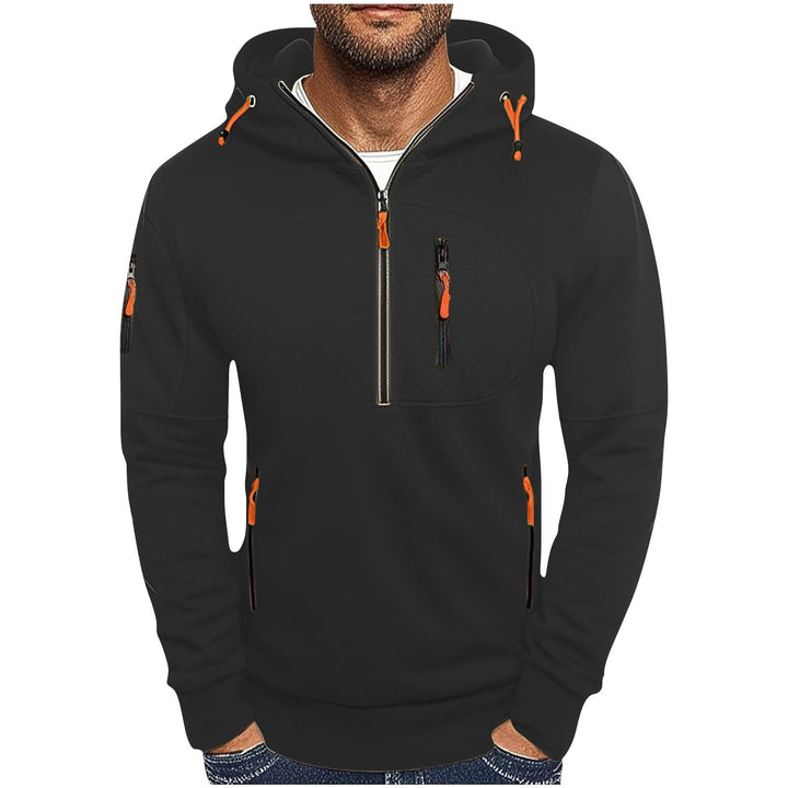 Functional hooded jacket for men with innovative 1/2 zip Lune London