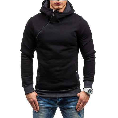 Men's stylish hoodie with side zipper and contrasting sleeves Lune London