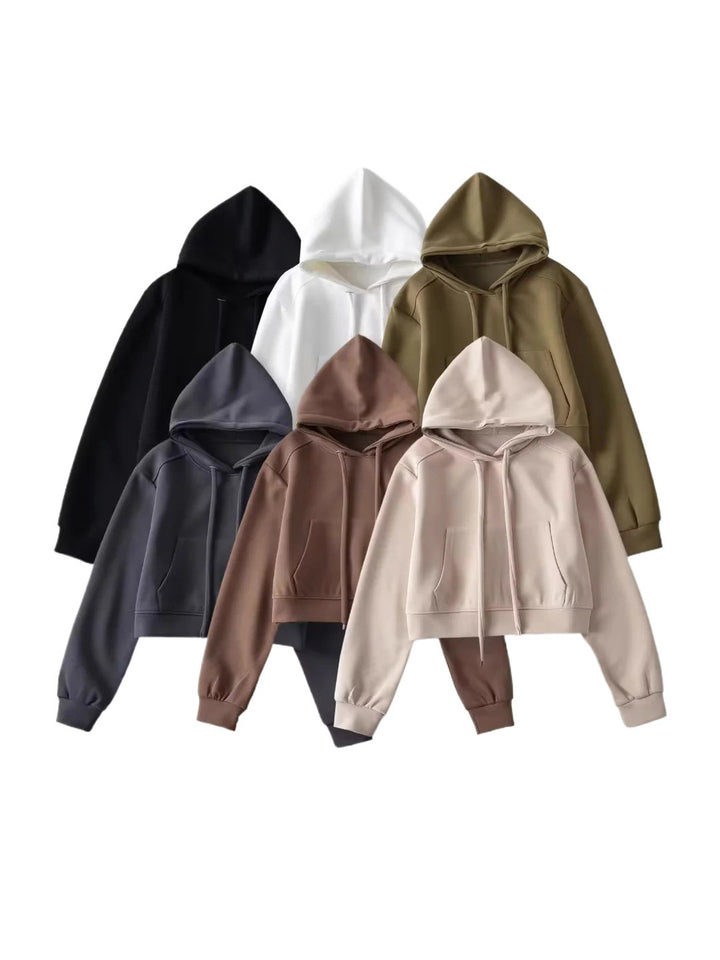 Cropped hoodie for women in sweatshirt material Lune London