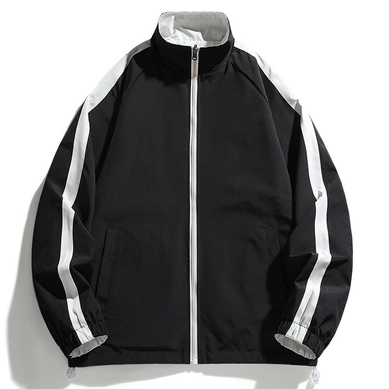 Sporty transition jacket for men with high collar and side zip pockets Lune London