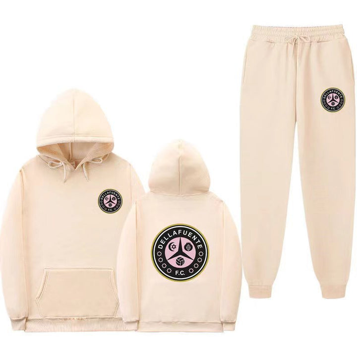 Women's comfortable leisure lounge suit with kangaroo pocket and modern logo Lune London