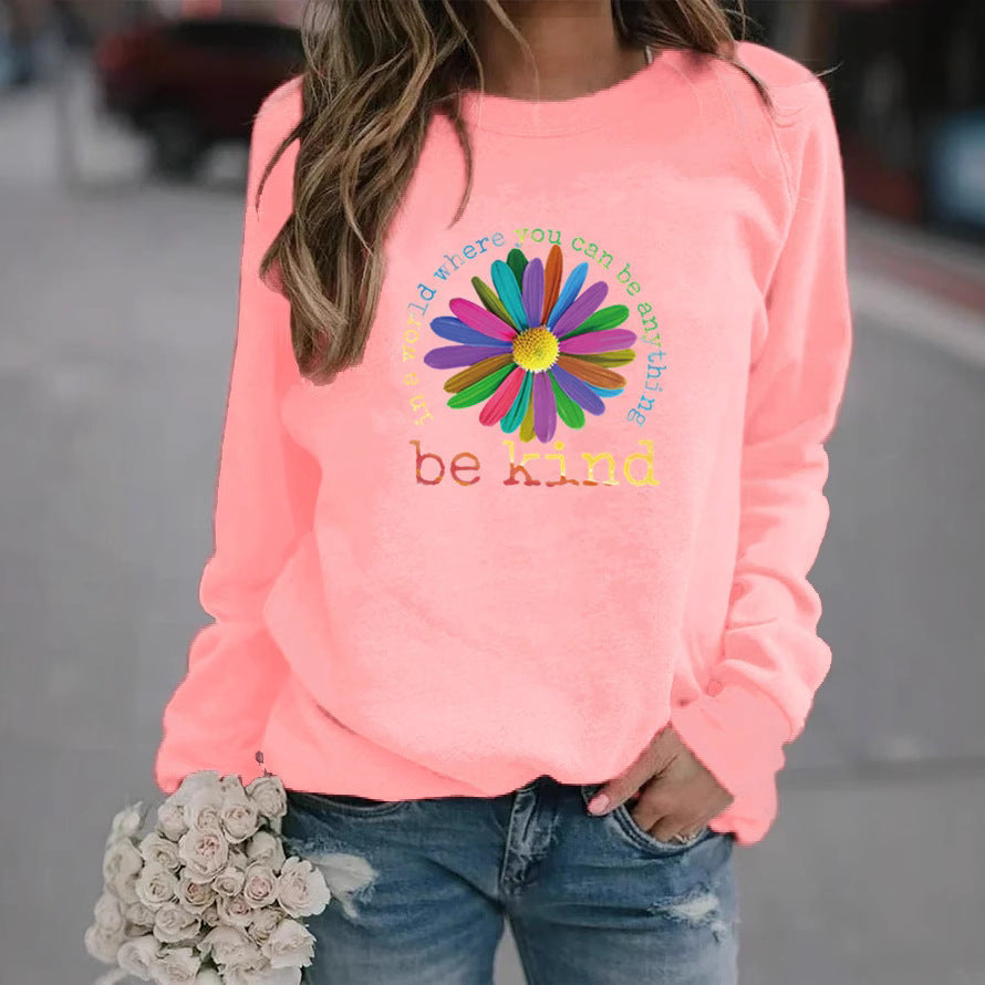 Sweatshirt pour femmes avec un design floral motivant coloré et un intérieur doux Chic & Stil