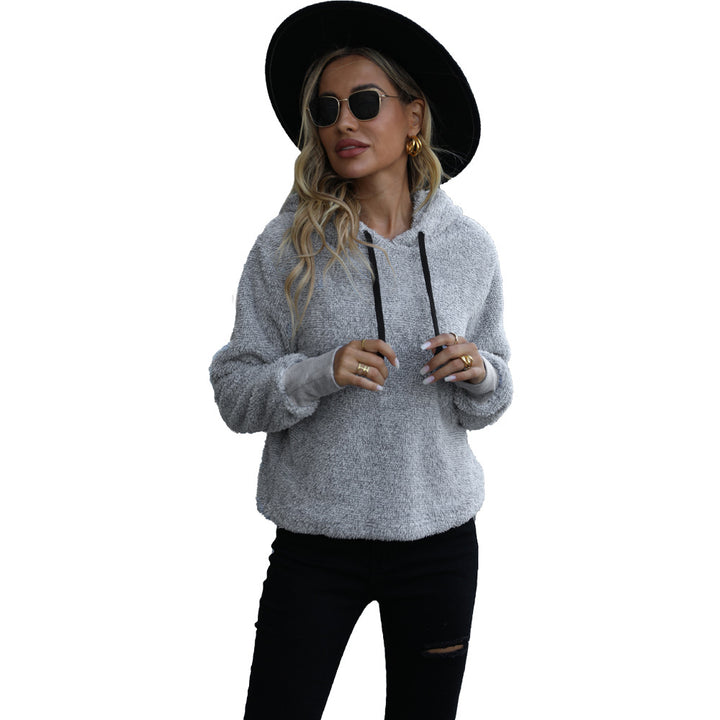 Women's Cozy Hooded Sweatshirt in Teddy Style Fleece Lune London