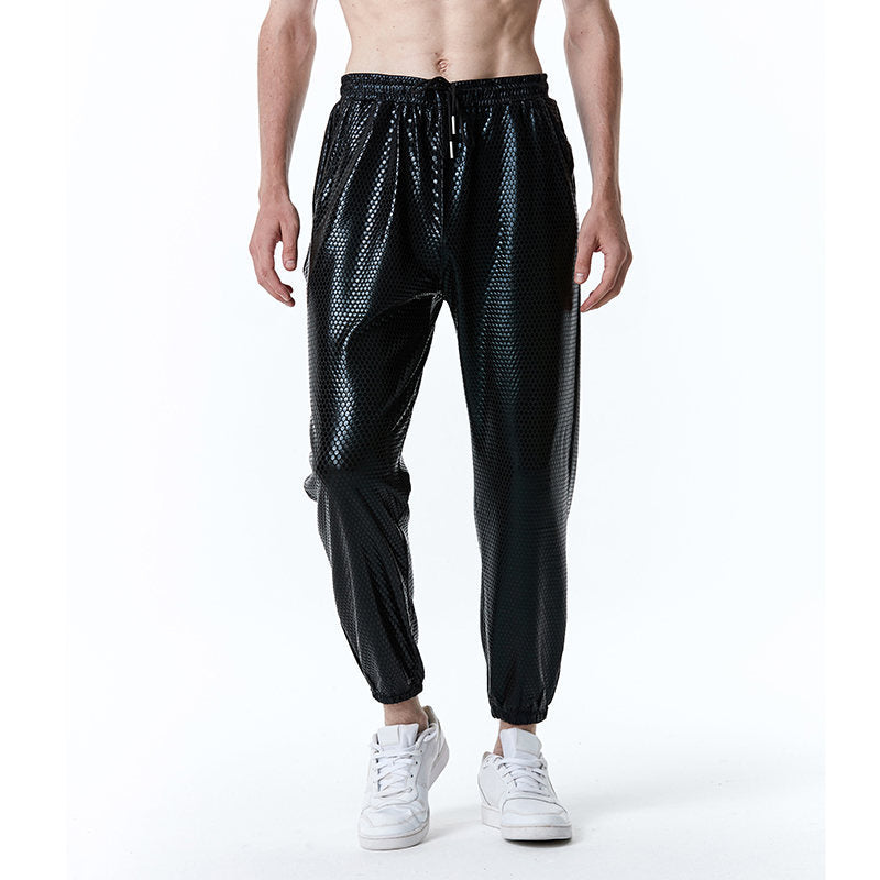 Men's Futuristic Mesh Pants In Trendy Metallic Look Lune London
