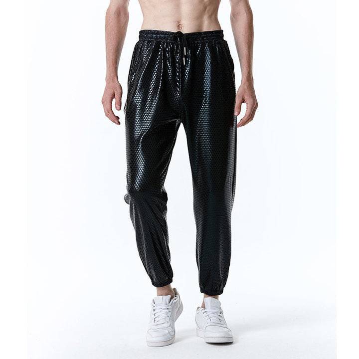 Men's Futuristic Mesh Pants In Trendy Metallic Look Lune London