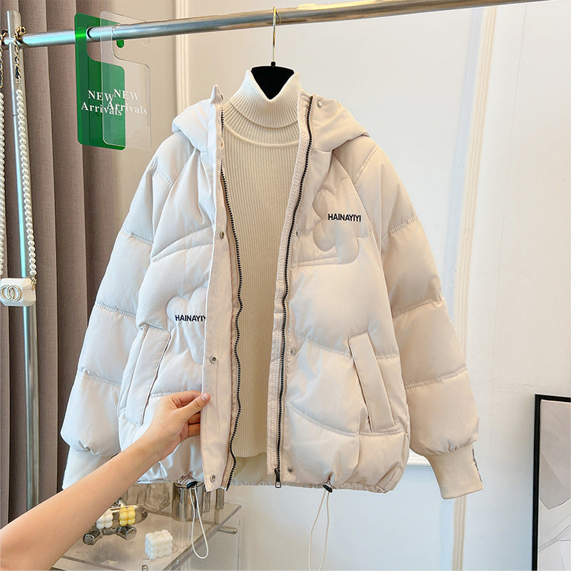 Trendy short down jacket for women with hood and practical pockets Lune London