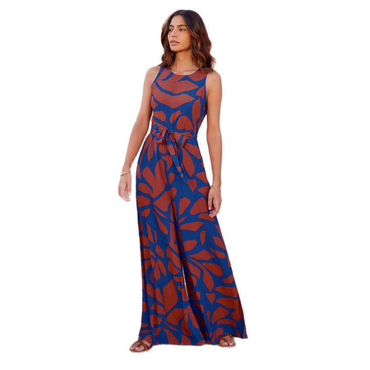 Maxi floral dress for women with tie belt and elegant cut Chic & Stil