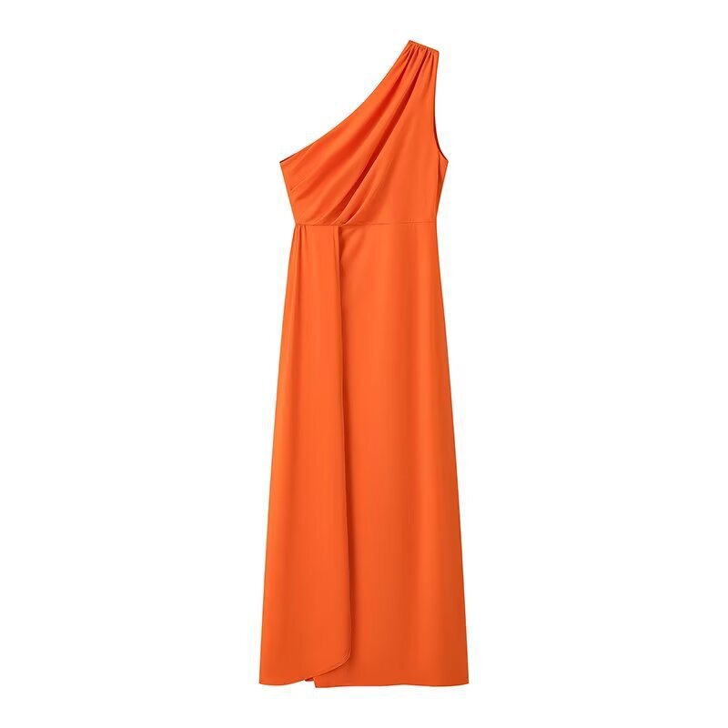 Maxi dress for women with asymmetrical sleeve design and elegant draping Lune London