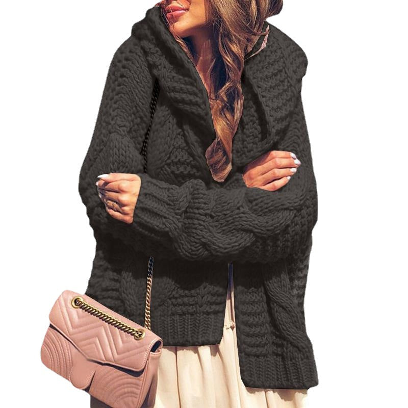 Cardigan femme en tricot épais avec des manches volumineuses et un design moderne Chic & Stil
