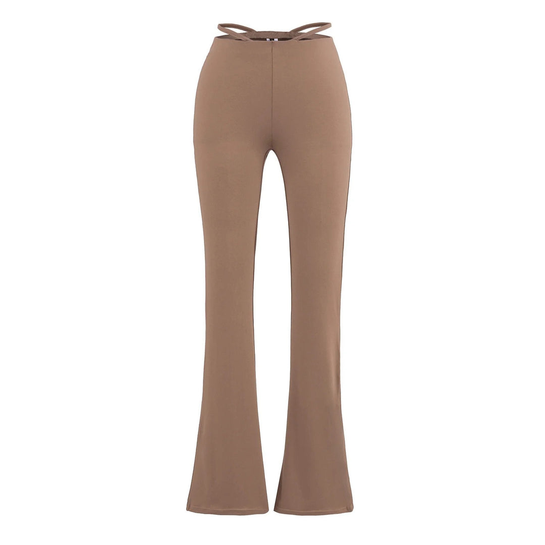 Elegant flared pants for women with a high waist and practical side pockets Lune London