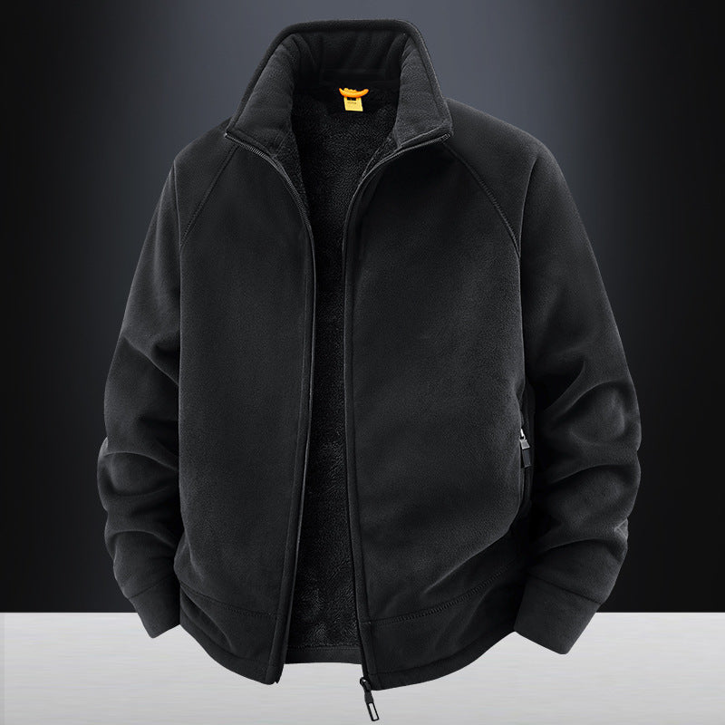 Fleece jacket for men with cozy interior and practical zipper Lune London