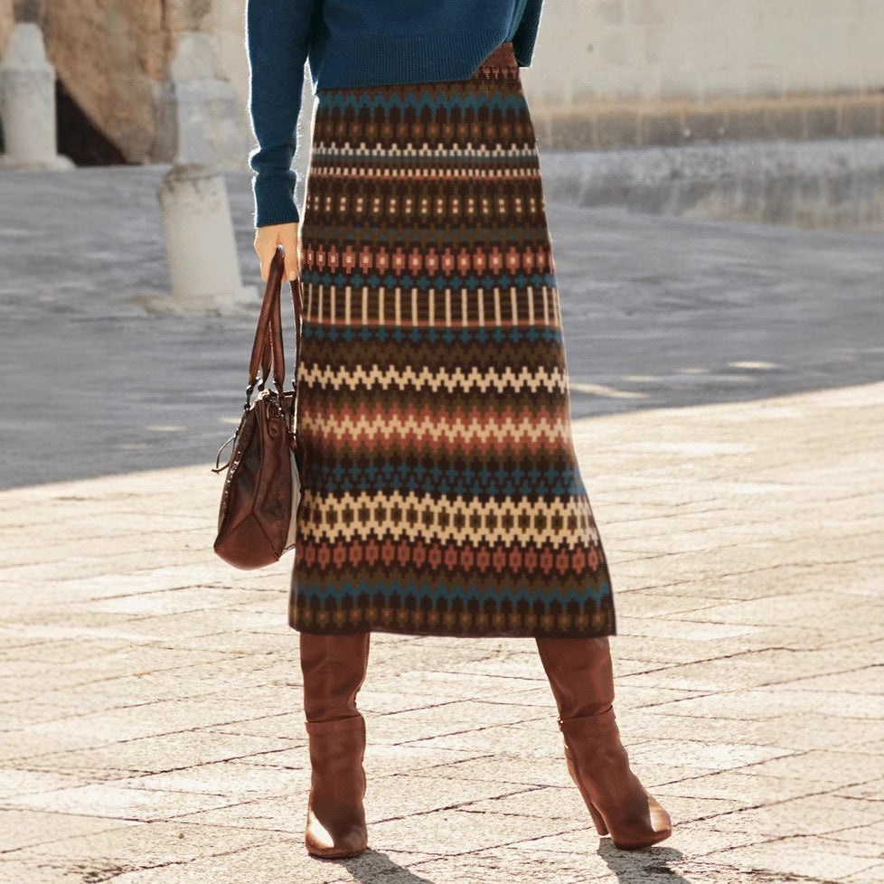 Bohemian maxi skirt with Lune London pattern